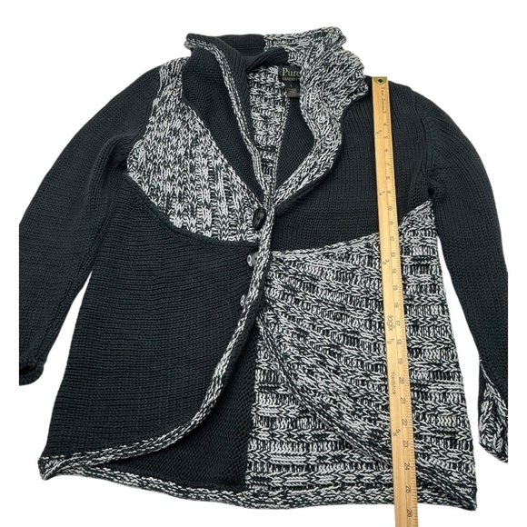 PURE Handknit Chunky Knit Crochet Cardigan Sweater - Picture 10 of 11